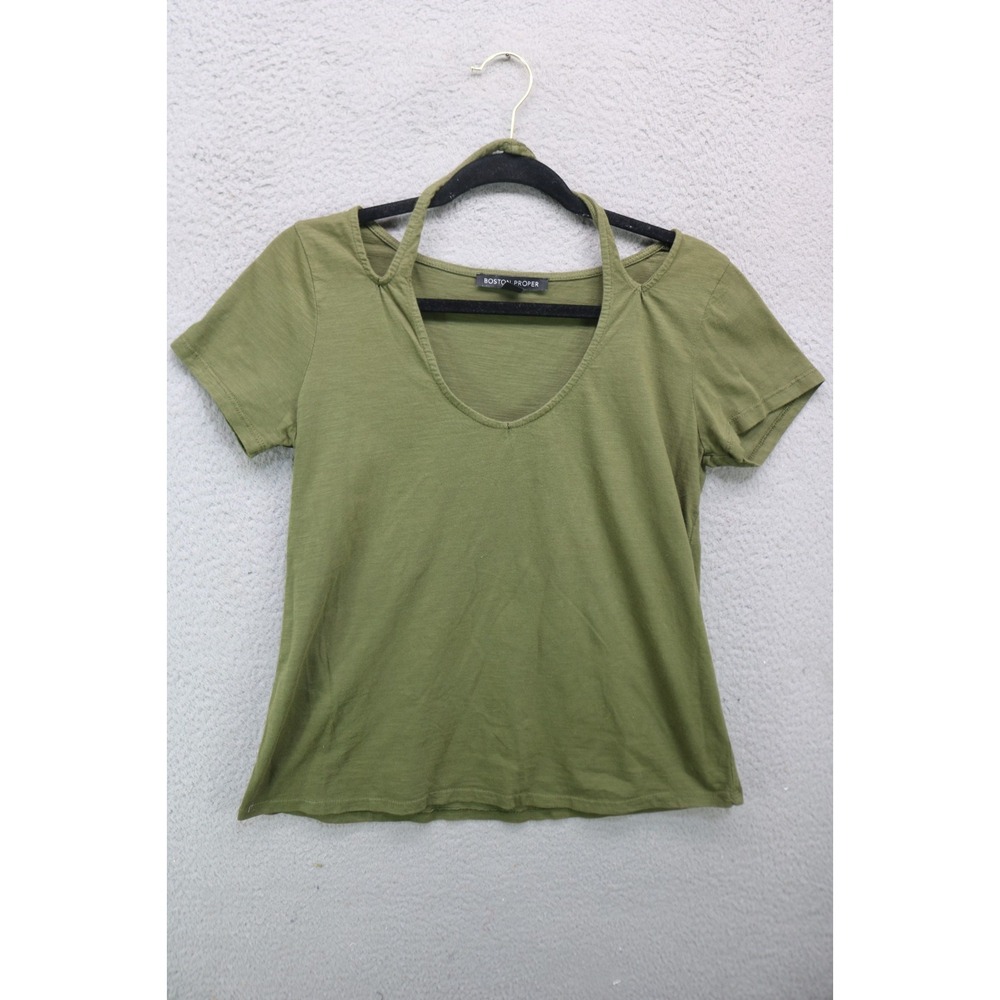 Boston Proper Short Sleeve Tee-Size XS-V Neck-Minimalist-Lagenlook